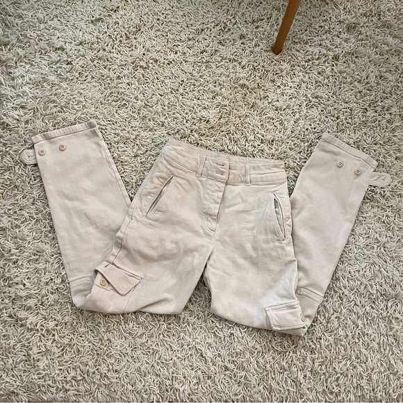 aritzia wilfred free straight leg high rise denim cargo cream off-white biege - Picture 4 of 8